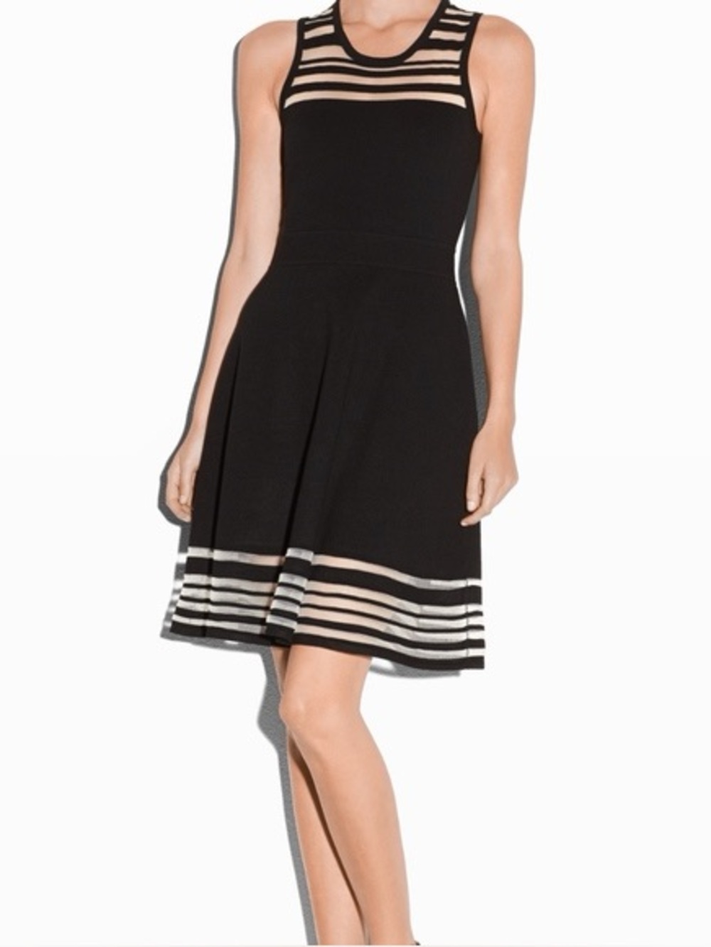 Milly Invisible Stripe Fit & Flare Dress Size XS - Picture 1 of 5